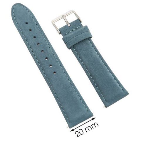 Dây da đồng hồ size 20 mm xanh dương G031