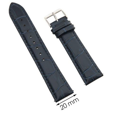 Dây da đồng hồ size 20 mm xanh dương G072