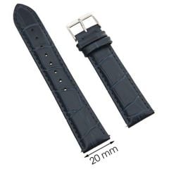  Dây da đồng hồ size 20 mm xanh dương G072 