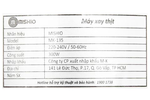 Máy xay thịt đa năng Mishio MK-135