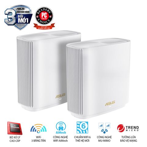Bộ Phát Zen Wifi Asus AX6600 2P 3 Băng Tần - Hỗ Trợ AiMesh