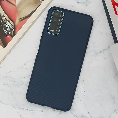 Ốp lưng Vivo Y20/Y20S/Y12S Nhựa dẻo Vigour Carbon Fiber COSANO Navy