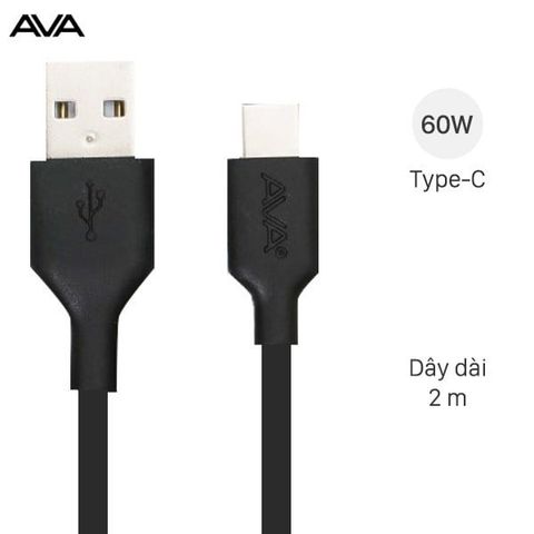 Cáp Type-C 2 m AVA DS460-TB Đen