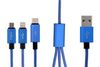 Cáp 3 đầu Lightning Type C Micro 1m eValu Spanker B Xanh Dương