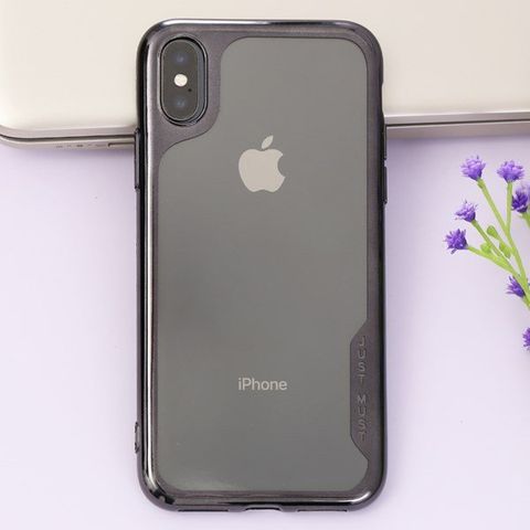Ốp lưng iPhone X Nhựa dẻo Crystal Elegant JM Đen