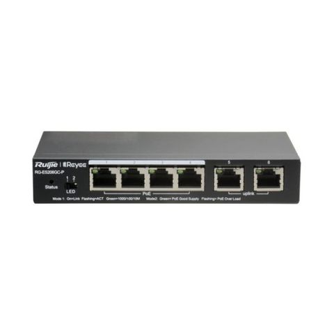 Smart Switch 4 Port Poe 2 Port Uplink Gigabit Ruijie Rg-es206gc-p