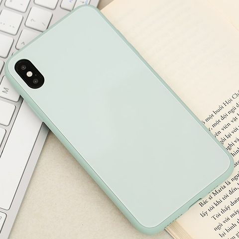 Ốp lưng iPhone Xs Max nhựa cứng viền dẻo Double Color Tempered Glass OSMIA Olive