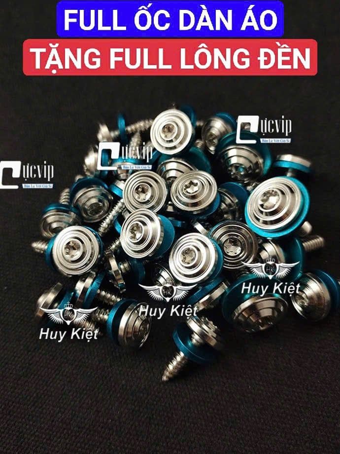 [TẶNG FULL LÔNG ĐỀN XANH] FULL BỘ Ốc Dàn Áo Salaya Phay Thái, Sao Nhọn [INOX 304] Gắn Cho Nhiều Dòng Xe MS9936