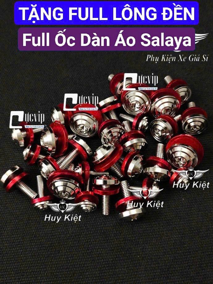 [TẶNG FULL LÔNG ĐỀN] FULL Bộ Ốc Dàn Áo Salaya Phay Thái [INOX 304] Lắp Nhiều Dòng Xe MS9934