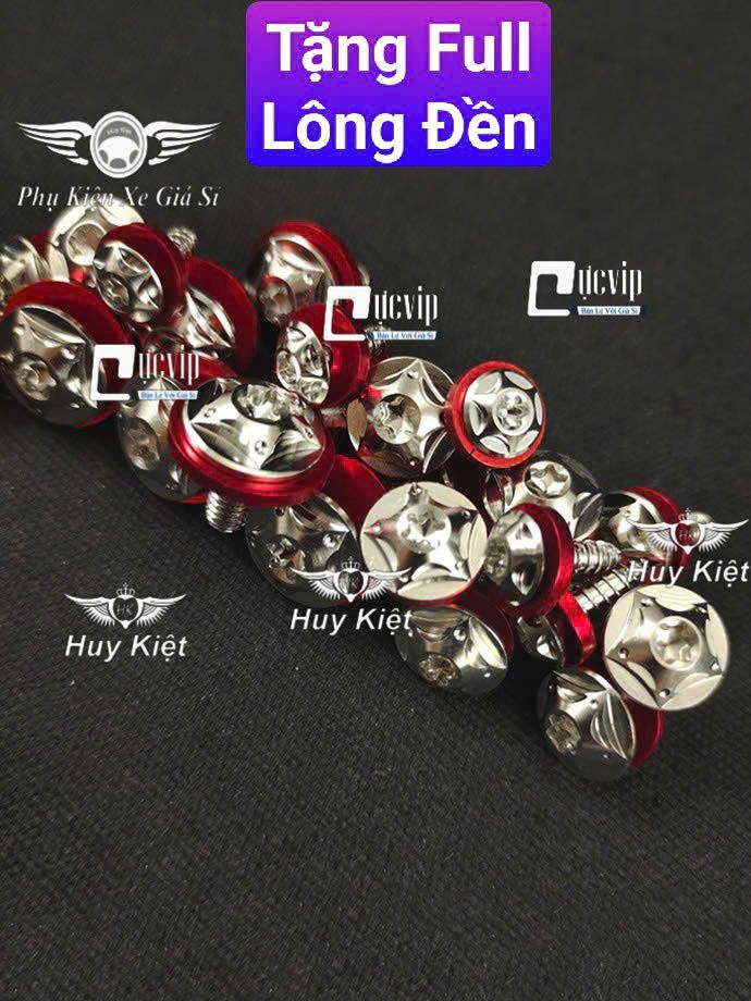 [Tặng Full Lông Đền Đỏ] Full Ốc Dàn Áo Salaya Inox 304 Wave Dr Si Fu Ex Winner Vario AB Vision Jupiter Sonic Raider Satria Mio MS9932