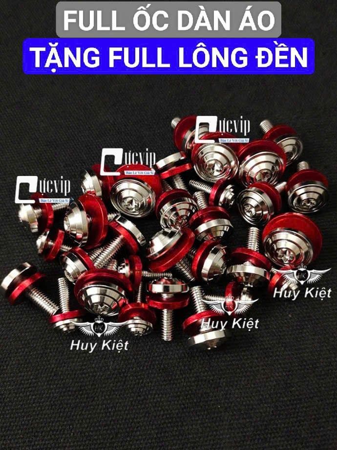 [TẶNG FULL LÔNG ĐỀN] FULL BỘ Ốc Dàn Áo SALAYA PHAY THÁI [Inox 304] Gắn Nhiều Dòng Xe (AB Vario Ex Winner Wave Dr Si Fu...) MS9938