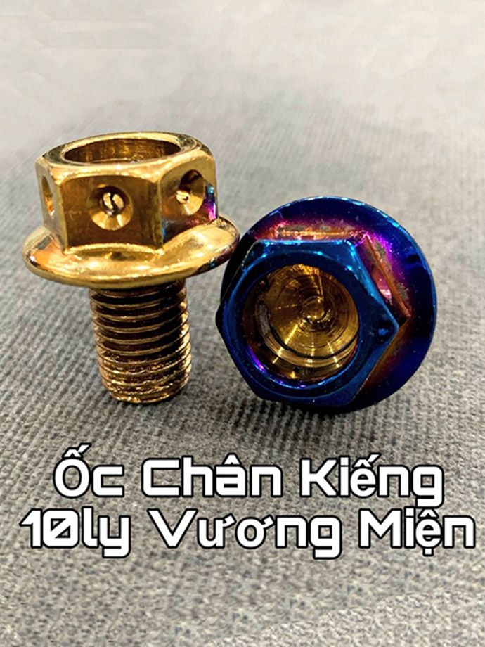 Ốc Chân Kiếng Vương Miệng 10ly (Ren Xuôi) Xi Titan, Vàng MS1749