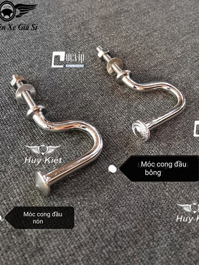 Combo 2 Móc Treo Đồ Xe Máy (Móc Đầu Nón + Móc Cong Đầu Bông) MS3250