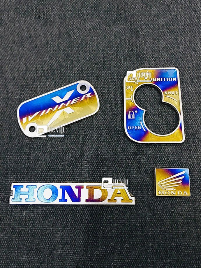 Combo Tem Titan Dán Ổ Khóa, Nắp Dầu, Logo Cánh Chim Nhỏ, Logo Honda Cho Xe Vario 2018 - 2021, Sonic, Winner X MS3376