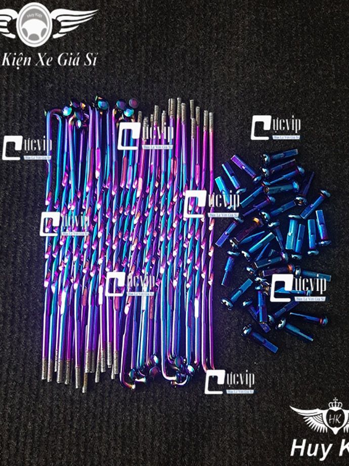Combo 2 bộ Căm Titan 7 Màu Xoắn 1.84 - 1.57 Wave, Dream, Future, Exciter, Winner, Vario 2018 - 2021 (Trước Đĩa - Sau Đùm) MS3827