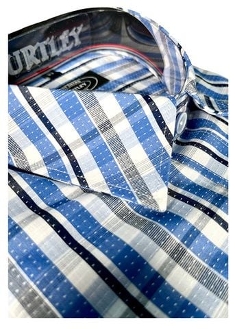  ÁO SƠMI NAM NGẮN TAY SLIMFIT B1927-22F-1 XANH BIỂN 