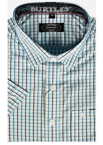ÁO SƠMI NAM NGẮN TAY SLIMFIT B1927-21F-3 CARO XANH