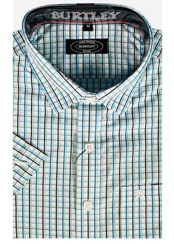  ÁO SƠMI NAM NGẮN TAY SLIMFIT B1927-21F-3 CARO XANH 