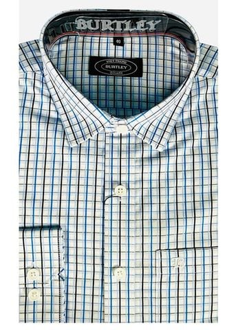  ÁO SƠMI NAM DÀI TAY SLIMFIT B1917-21F-2 CARO XANH BIỂN 