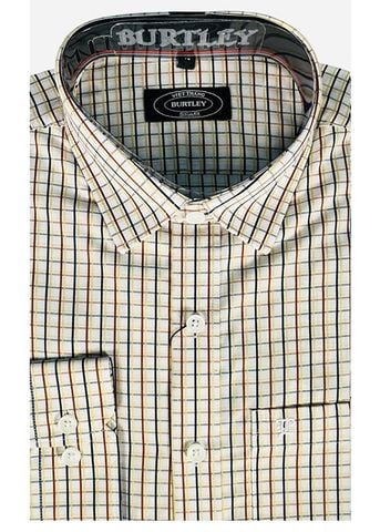  ÁO SƠMI NAM DÀI TAY SLIMFIT B1917-21F-1 CARO NÂU 