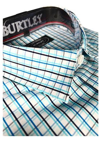  ÁO SƠMI NAM NGẮN TAY SLIMFIT B1927-21F-3 CARO XANH 