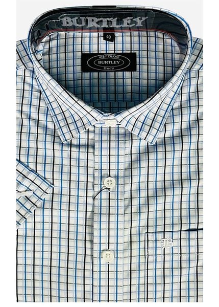 ÁO SƠMI NAM NGẮN TAY SLIMFIT B1927-21F-2 CARO XANH BIỂN