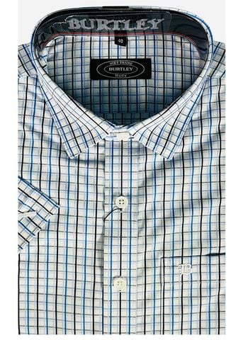  ÁO SƠMI NAM NGẮN TAY SLIMFIT B1927-21F-2 CARO XANH BIỂN 