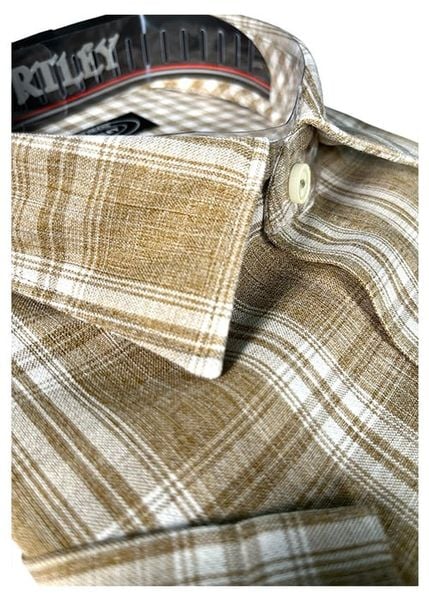 ÁO SƠMI NAM NGẮN TAY REGULAR B2027-07R-2 CARO NÂU