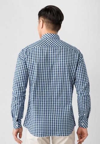  ÁO SƠ MI NAM SLIMFIT DÀI TAY B1815-07F-1 CARO XANH ĐẬM 