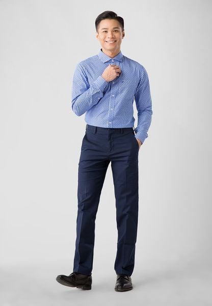 ÁO SƠ MI NAM SLIMFIT DÀI TAY  B1815-07F-6 CARO XANH BIỂN