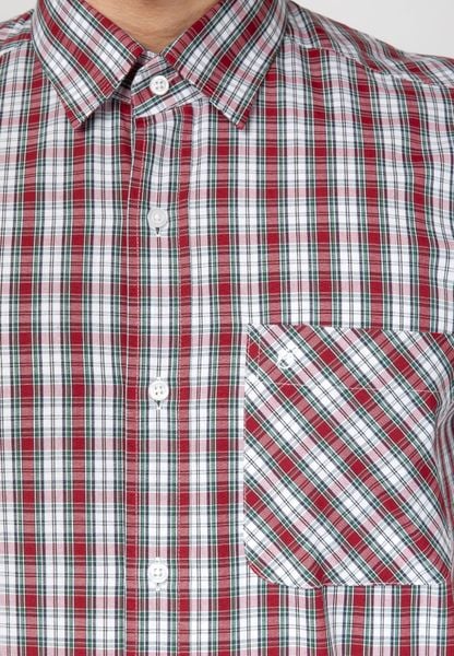 ÁO SƠ MI NGẮN TAY S1923-05-2 CARO ĐỎ HỒNG