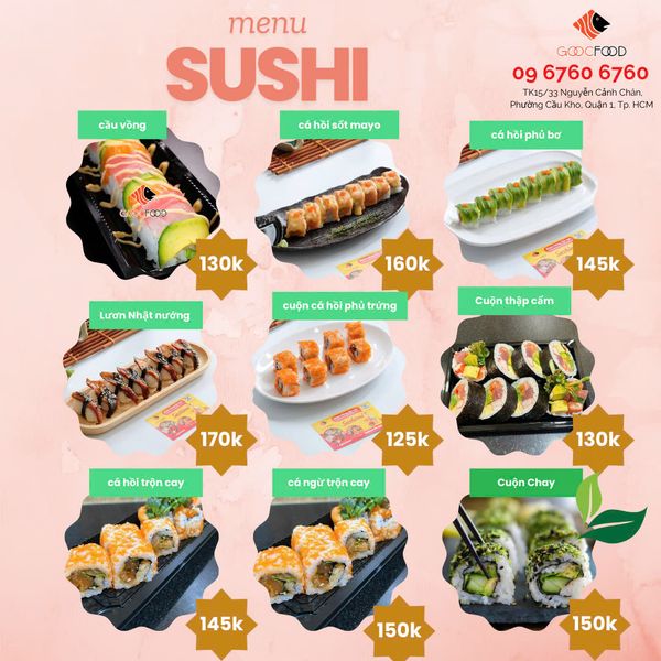 Sushi cá hồi trộn cay