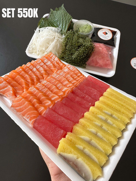 set 550K ( 200g bụng hồi, 100g ngừ, 100g trích )