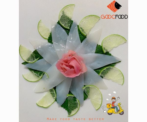 Sashimi Mực Lá Nhật Bản