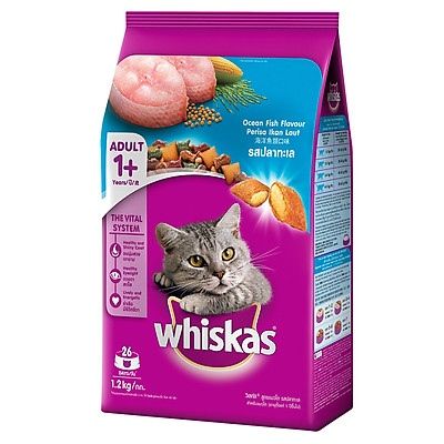 Thức Ăn Cho Mèo Trưởng Thành Whiskas Vị Cá Biển 1.2Kg - Adult Ocean Fish Flavour