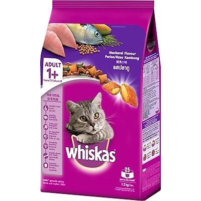 Thức Ăn Cho Mèo Trưởng Thành Whiskas Vị Cá Thu 1.2Kg - Adult Mackerel Flavour