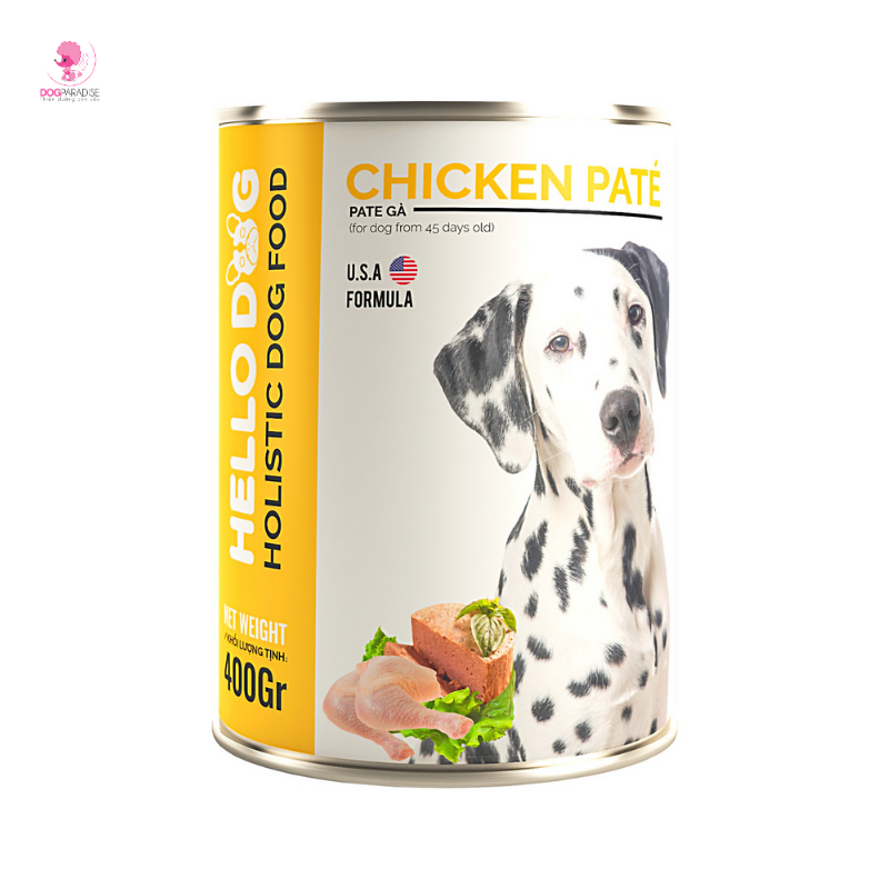 Pate tươi cho chó mọi lứa tuổi vị Gà 400g x 24 HELLO DOG