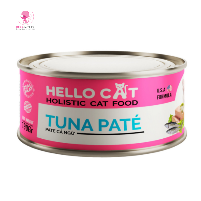 Pate tươi cho mèo mọi lứa tuổi vị Cá Ngừ 190g x 48 HELLO CAT