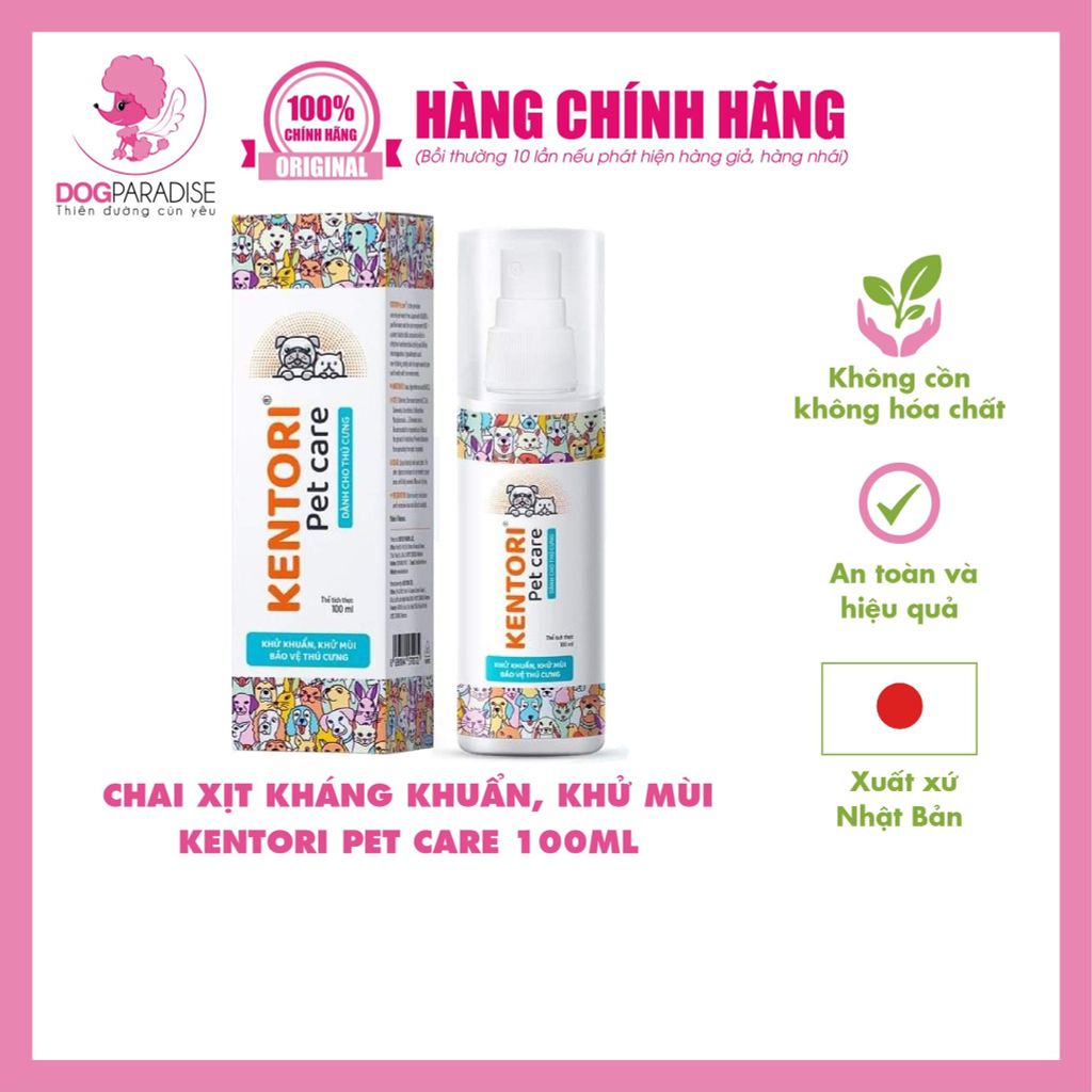 Chai xịt kháng khuẩn, khử mùi KENTORI Pet Care