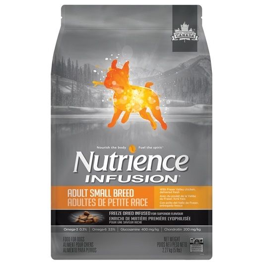 Thức Ăn Hạt Khô Cho Chó Kích Thước Nhỏ Vị Thịt Gà Rau Củ Quả Tự Nhiên NUTRIENCE INFUSION ADULT SMALL BREED D6086