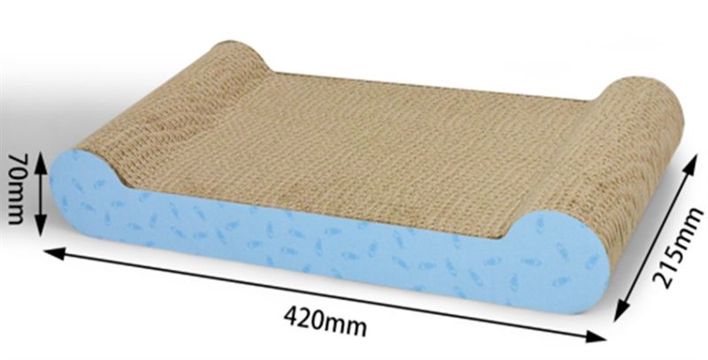 Bàn cào ngang cho mèo hình xương màu xanh LB-0019-bluefish-42- ICLE - 42x22.5x6.9cm (cái)