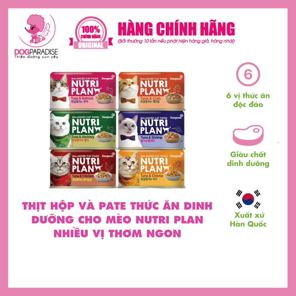 Pate mèo vị cá ngừ và cua Nutri Plan 160g