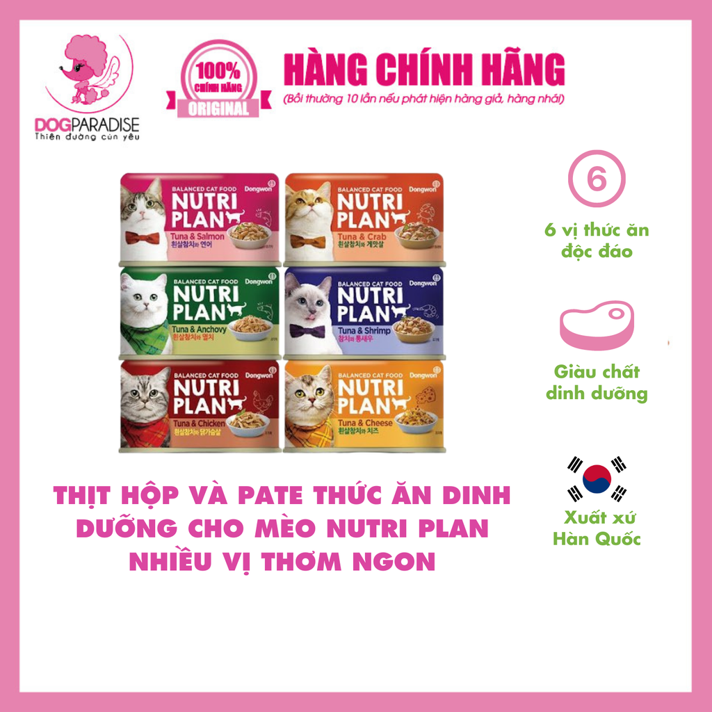 Pate mèo vị cá ngừ và gà Nutri Plan 160g