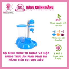 Bộ Bình Nước Tự Động Và Hộp Đựng Thức Ăn Cho Chó Mèo P584| PIAN PIAN