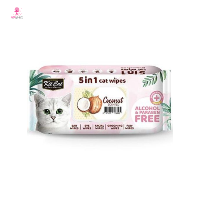 Khăn giấy kháng khuẩn cho mèo 5 in 1 mùi Coconut | TDT