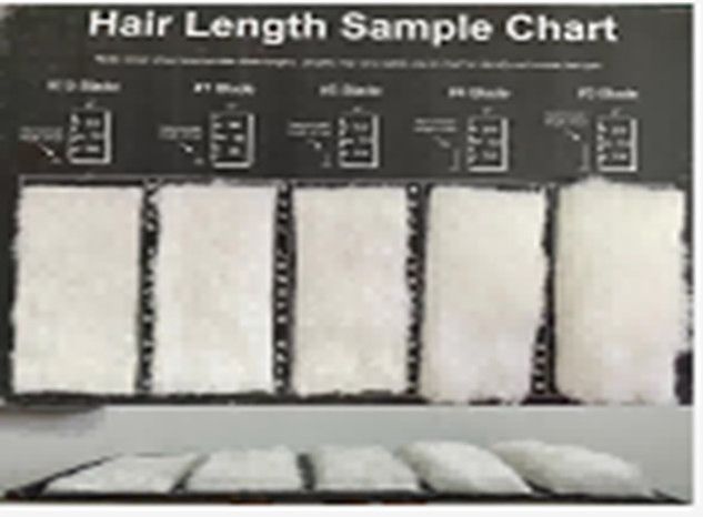 Bảng độ dài lông mẫu - Hair Length Sample Chart