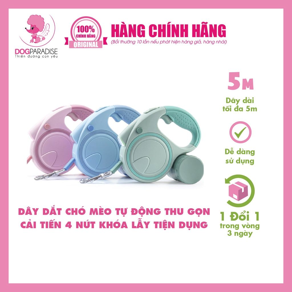 Dây dẫn tự động thu dây cho chó mèo