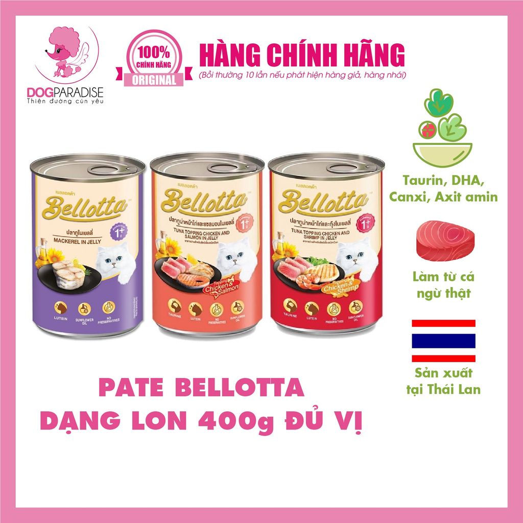 Pate lon cho mèo Bellotta 400gr - Jelly
