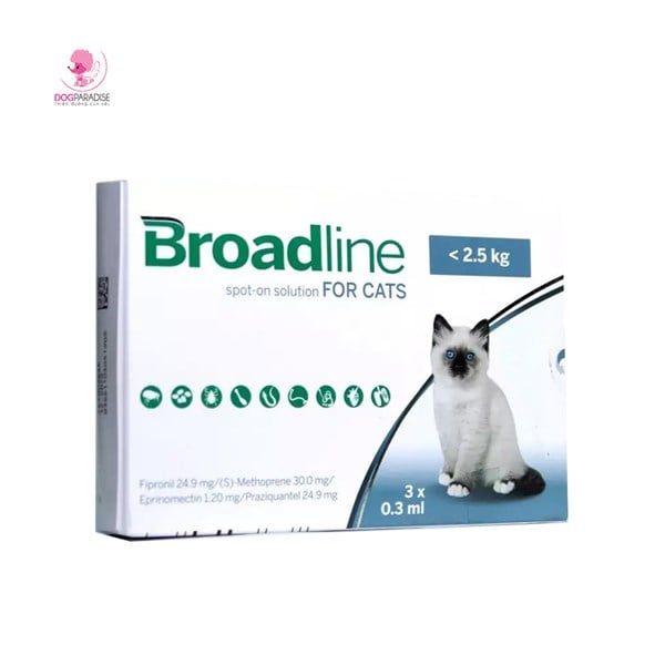 Hộp trị ve bọ chét và nội ngoại kí sinh trùng cho Mèo 0.9ml | Broadline