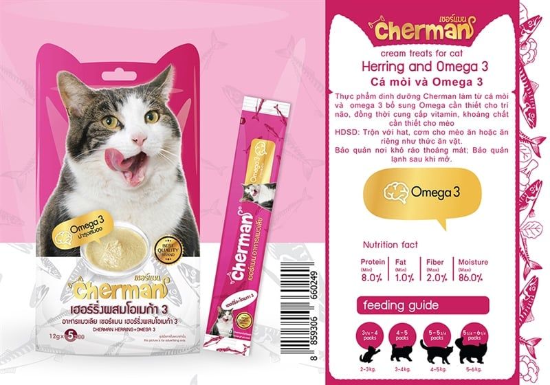 Súp Dinh Dưỡng Cho Mèo Cherman 5 gói x 12g